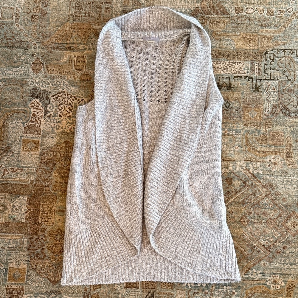 Women's maternity Gray Open Front Sweater Vest